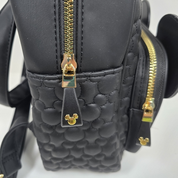 Disney Primark Mickey Mouse Black Embossed Backpack Nwt - Picture 3 of 7